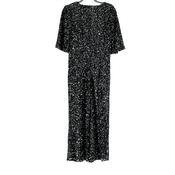 NWT Black Halo Keeley Black Sequins Jumpsuit - Picture 3 of 8